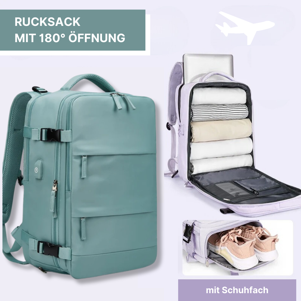 2-in-1 Rucksack-Koffer mit 180° Öffnung - entspannt unterwegs