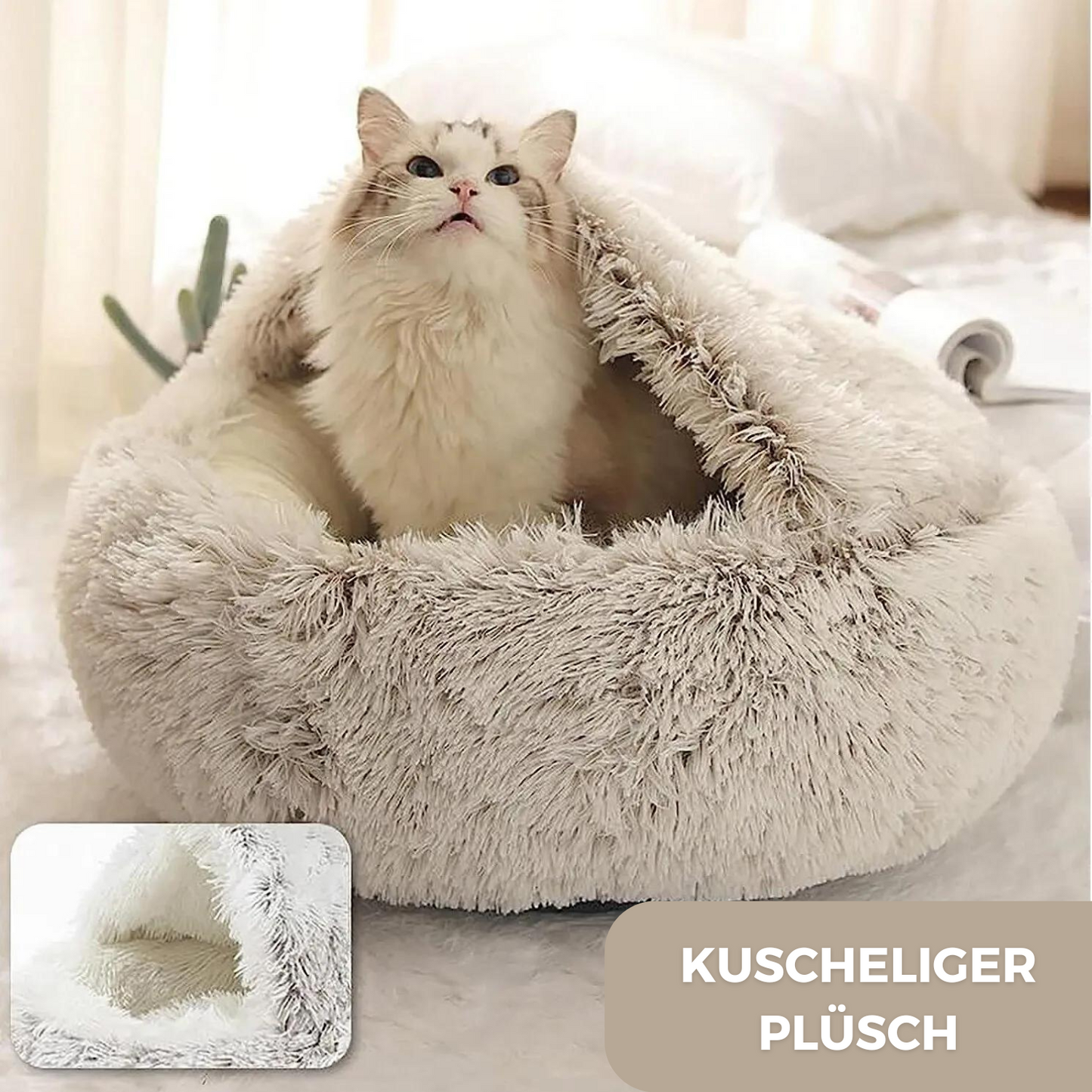 Weiche Kuschelhöhle für Katzen - entspannt einkuscheln und träumen