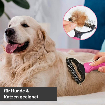 Fellentknotungs-Bürste mit Doppelhaken - entfernt mühelos Knoten und Verfilzungen